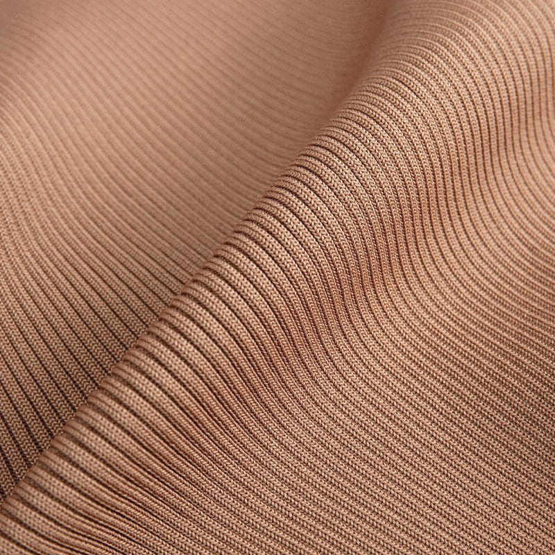 Tessuto a maglia a costine in poliestere a bassa elasticità 2x2 per indumenti leggeri